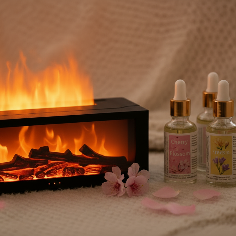 CozyFlame Relaxation Pack – Diffuser + Essential Oil Set